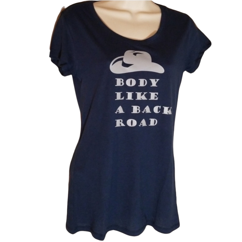 Dark blue and grey top